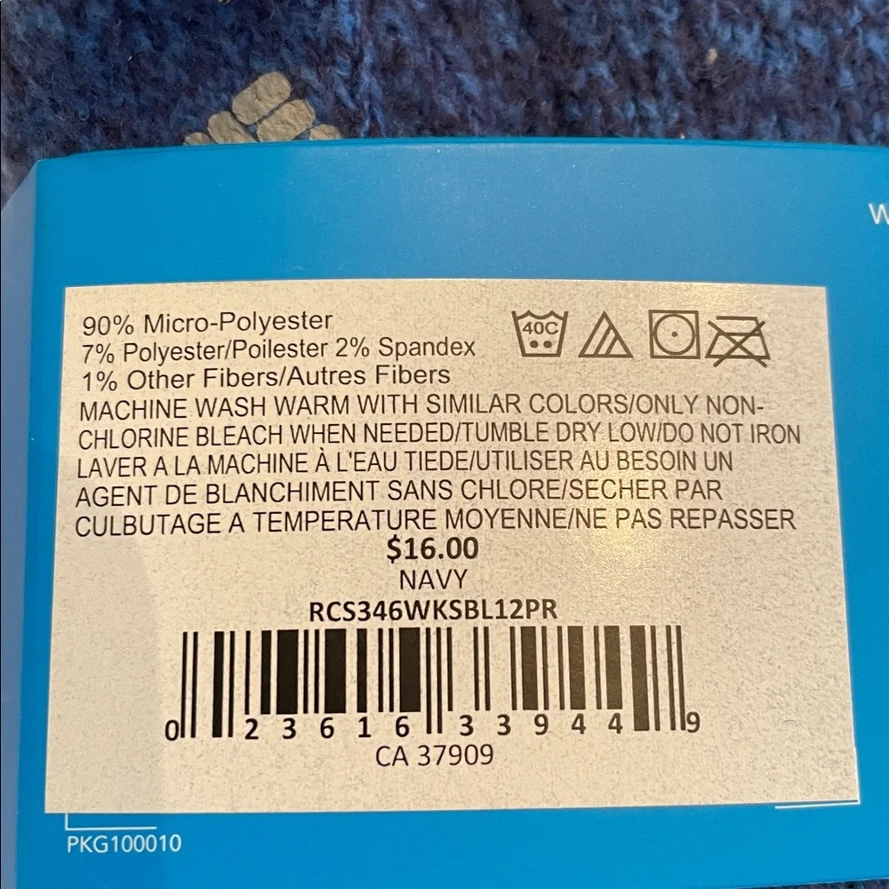 NWT blue Women’s Columbia 9-11 sock size Super soft Crew Mi-Chaussettes 2 prs